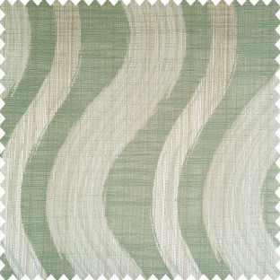 Green brown and beige color complete texture finished vertical wave bold stripes with horizontal lines polyester main curtain 